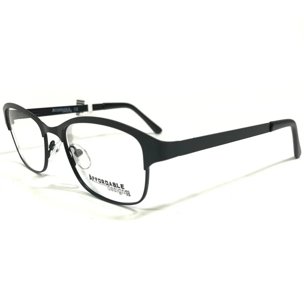 Affordable Designs Eyeglasses Frames KIA BLACK Square Full Rim 52-17-140